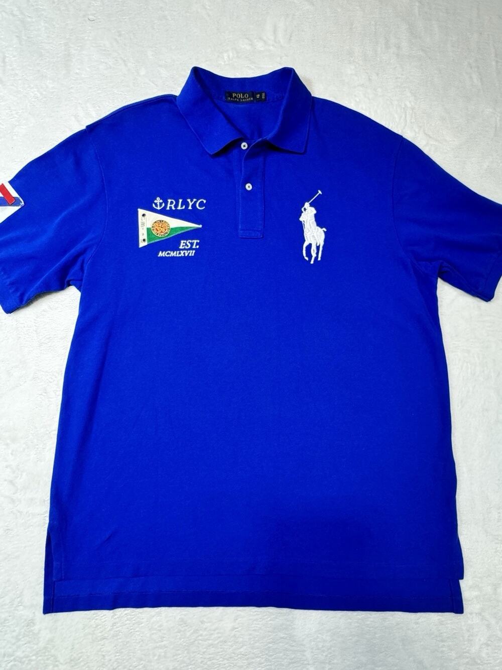 Polo Ralph Lauren RLYC Regatta Polo Shirt Big Pony Royal Blue Mens Sz 1XB
